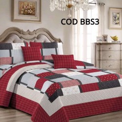 Cuvertura Pat Dublu 3 Piese Bumbac Satinat Cod BBS3