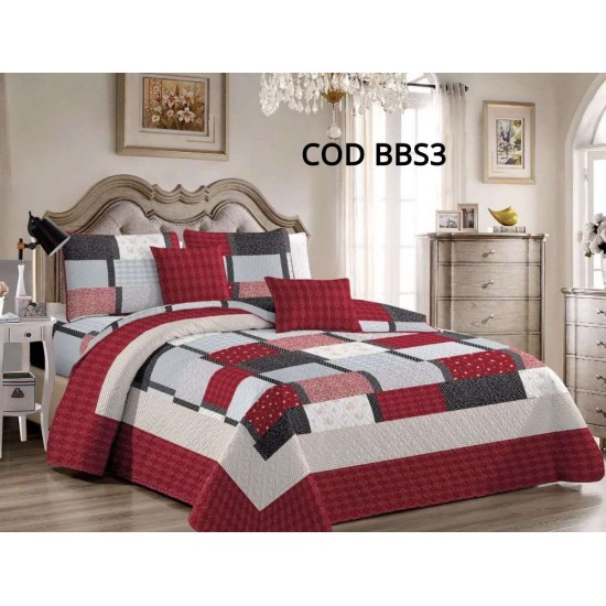 Cuvertura Pat Dublu 3 Piese Bumbac Satinat Cod BBS3