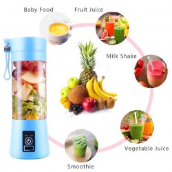 Mini Blender Portabil pe Baterie Reincarcabila, Conectare USB, Capacitate 380ml pentru Calatorii sau Locul de Munca