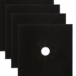 Set 4 folii de protectie aragaz, teflon, lavabile, negru