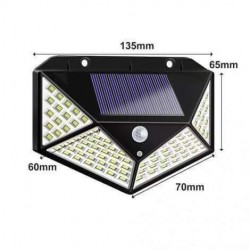 Set 4 lampi cu incarcare solara, senzor de miscare si lumina, stare de veghe, 3 moduri de iluminare, 100 LED-uri