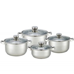 Set oale Inox 8 piese Grunberg, Capac, Argintiu