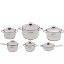 Set oale din inox 12 piese  cu capac Grunberg GR 1512 