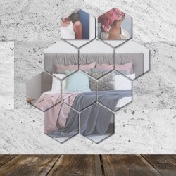 Set 10 Oglinzi Hexagon Decorative Acrilice Crystal PVC