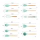 SET USTENSILE DE BUCATARIE, ANTIADERENTE, SILICON, MANER DIN LEMN