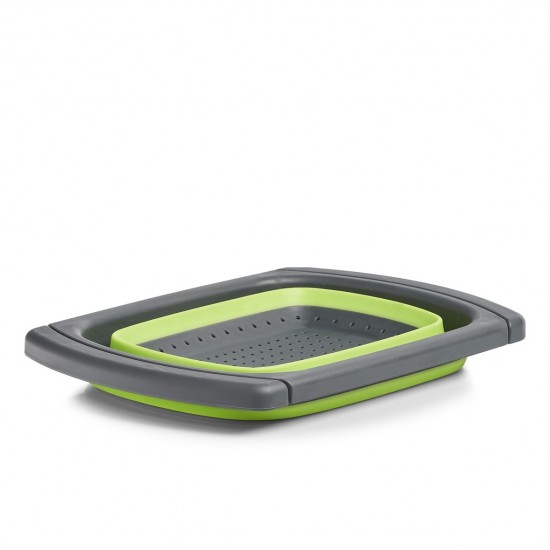 Strecuratoare pliabila pentru chiuveta, din plastic, Colander Verde, l44-68xA29,8xH5,2-13,1 cm