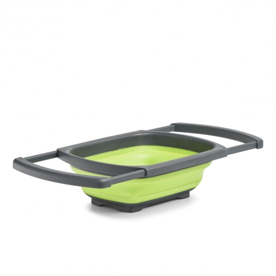 Strecuratoare pliabila pentru chiuveta, din plastic, Colander Verde, l44-68xA29,8xH5,2-13,1 cm