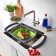 Strecuratoare pliabila pentru chiuveta, din plastic, Colander Verde, l44-68xA29,8xH5,2-13,1 cm
