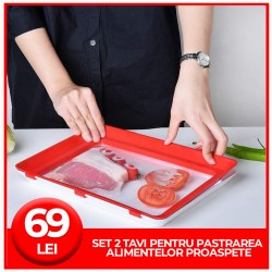  Set 2 tavi pentru pastrarea alimentelor proaspete