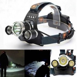 Lanterna frontala cu acumulator, Led si zoom Cree 5W