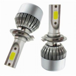 Set 2 Becuri LED C6 Auto H7, 6000K, 36 W, 3800 Lm, Argintiu