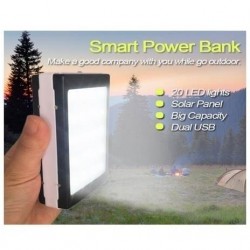 Baterie externa 30000 mAh, cu incarcare solara